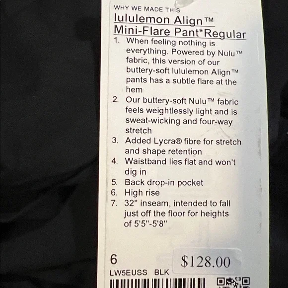 Lululemon Align HR MIni -Flare Leggings 32” Black 6,8,10,12 & 14 NWT - Picture 6 of 14